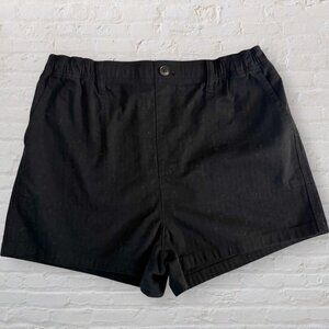 MADEWELL Black Flat Front Pull-On High Rise Waist M5807 Cotton Blend Shorts M